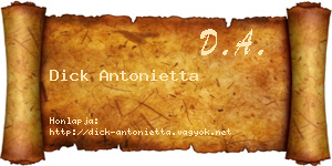 Dick Antonietta névjegykártya